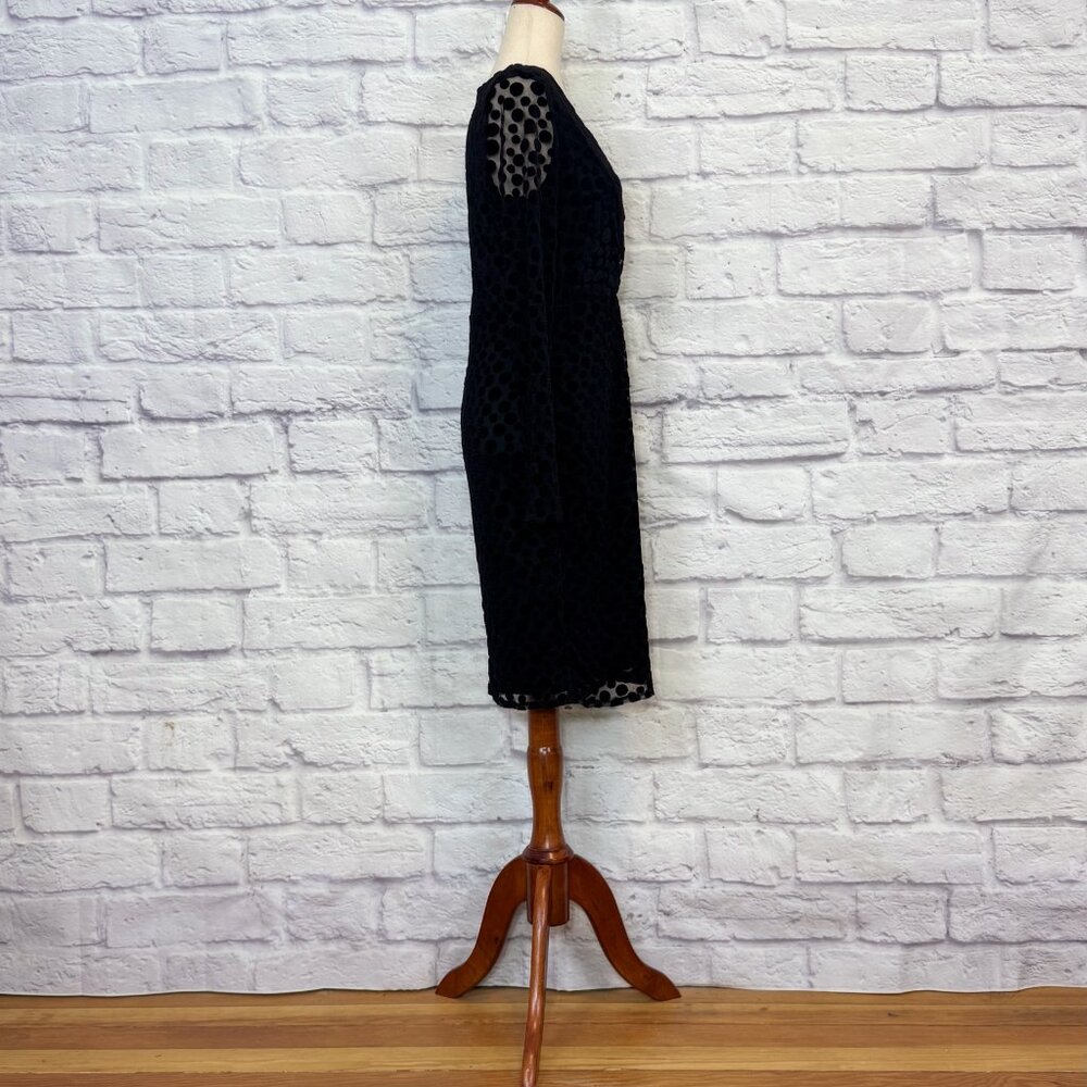 Phase Eight Black Devore Velvet Polka Dot Faux Wrap Dress View 3